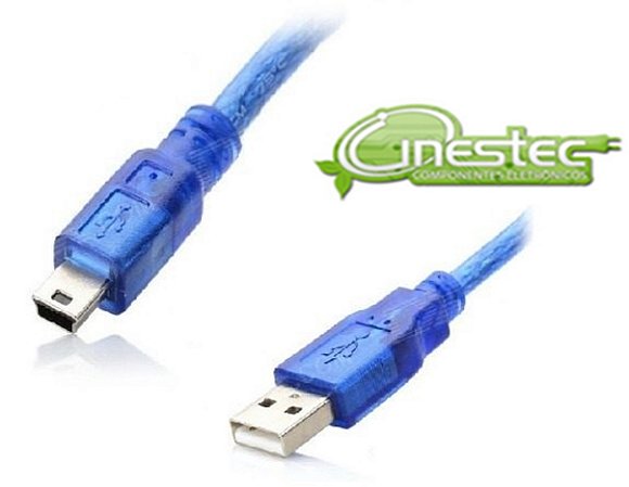 CABO USB A MACHO  MINI USB AZUL 30cm PARA ARDUINOS E SHIELDS