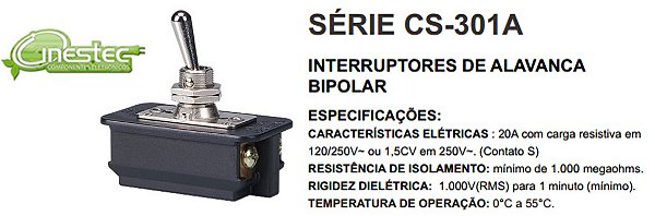 CHAVE ALAVANCA GR MG 2P 4T 20A  CS-301A  S/SS