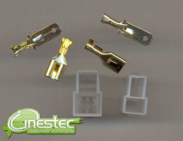 CONECTOR  EMENDA MACHO E FEMEA 2 VIAS COM FASTON