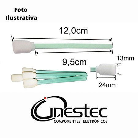 COTONETES PARA LIMPEZA DE PLOTERS 120 x 13mm KIT 5PÇS