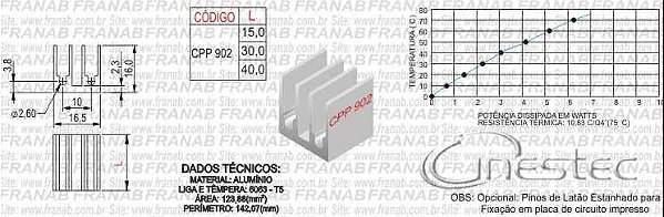 DISSIPADOR CPP902 / 15mm NATURAL