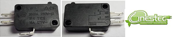 MICROSWITCH 16A SEM HASTE 3 TERMINAIS MICROONDAS - KW11-7-1