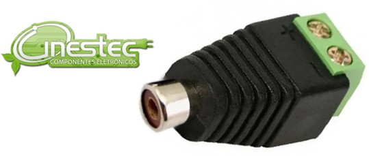 PLUG RCA FEMEA COM BORNE KRE PARA FIOS