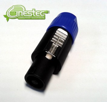 PLUG SPEAKON MACHO AZUL COM TRAVA - 4 VIAS