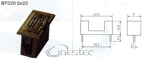 PORTA FUSIVEL PQ. DE ENCAIXE / PAINEL  BF-020    5X20