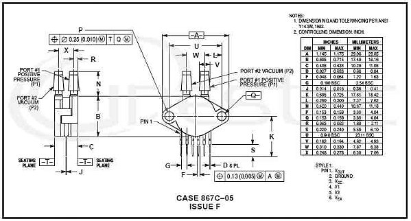 SENSOR DE PRESSAO  MPX5010DP