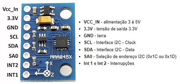 SHIELD MODULO ACELEROMETRO 3 EIXOS MMA8452Q