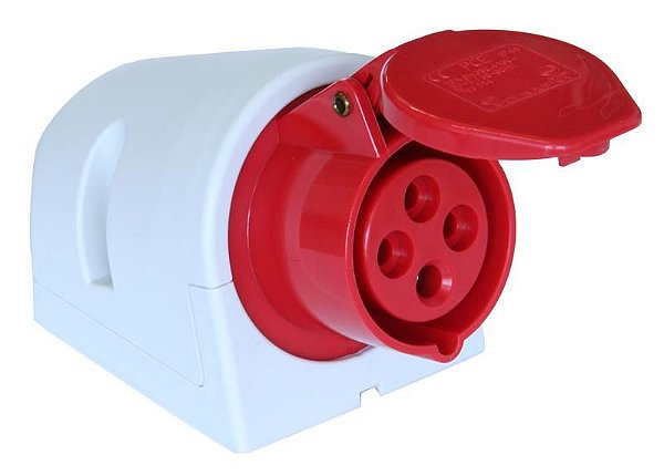 TOMADA SOBREPOR 32A, 4P, 6H, 400V, IP44 - PCE