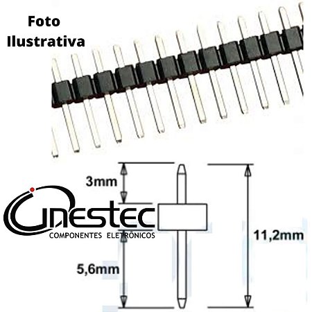 BARRA 40 PINOS TERMINAIS 180 graus 1x40 x 11,2mm