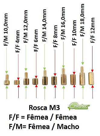 ESPAÇADOR LATAO M3, FEMEA / FEMEA, 8MM