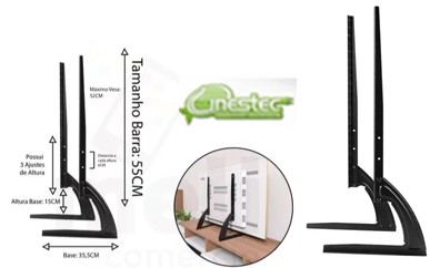 SUPORTE BASE MESA UNIVERSAL PARA TV, DE 36 A 75