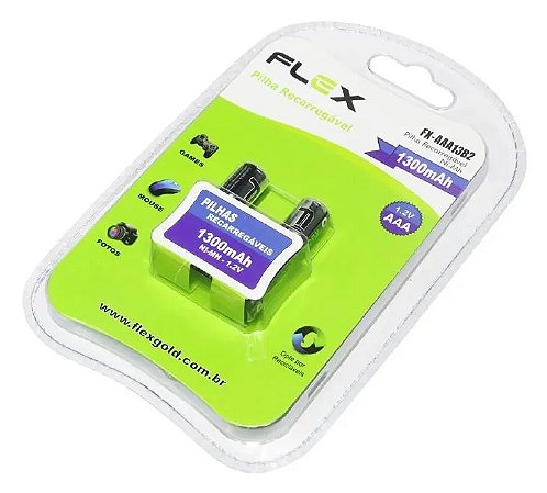 BATERIA RECARREGAVEL 1,2V - 1300mAh AAA - FX-AAA13B2 - PALITO - 2pçs
