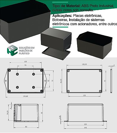 CAIXA PLASTICA PI-112 - 56 X 85 X 124MM