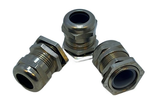 PRENSA CABO METAL PG21 ROSCA CURTA e CONTRA PORCA KIT 3PÇS