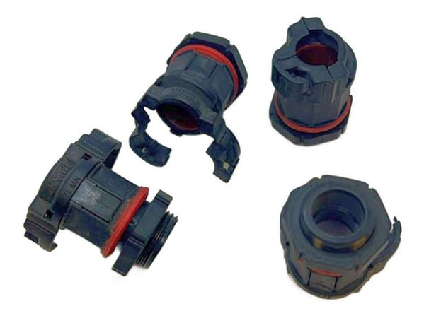 4PÇS CONEXAO RAPIDA C/ CONTRA PORCA NW12 M20X1,5 PRETO WISKA