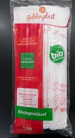 Canudo Encapado - Biodegradavel - 500 Unid - Goldenplast