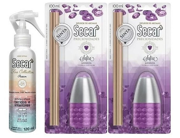2unid Difusor De Aromas Safira 100ml + 1 Home Spray 120ml