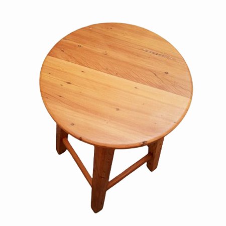 Banqueta baixa Redonda  Madeira de Demolição