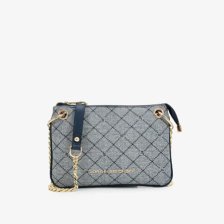 Bolsa Transversal Azul Jeans Monograma/ Jorge Bischoff
