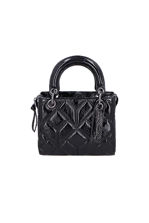 Bolsa de Mão Pequena Clássica em Couro