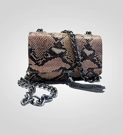 Bolsa Pequena Cobra Python Natural/ Luiza Barcelos