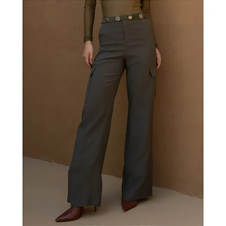 Calça Alfaiataria Cargo Verde/ Murau