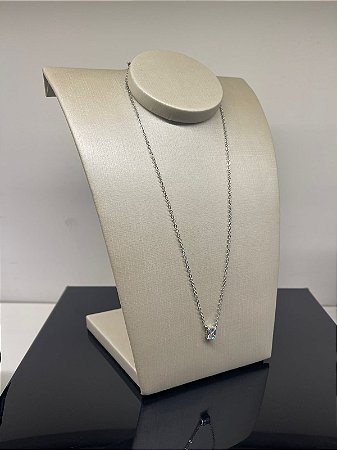 Colar de Zircônia/ Ródio Branco/ Semijoia