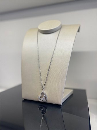 Colar em Ródio Branco Cravejado/ Semijoia