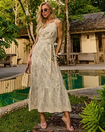 Vestido Laise Romantic Bege/ Murau