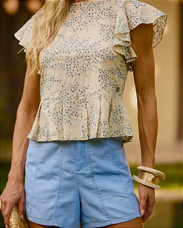Top Peplum Pregas Bege/ Murau