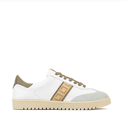 Tênis Casual/ Couro/ Saara Branco/ Luz Da Lua