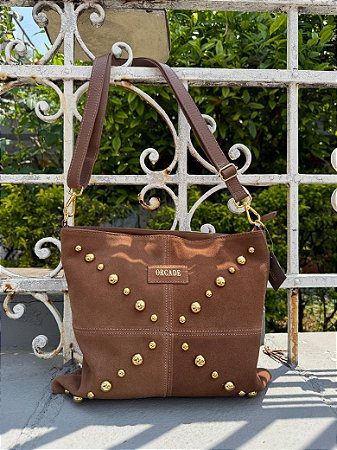 Bolsa Grande em Camurça/ Caramelo/ Orcade