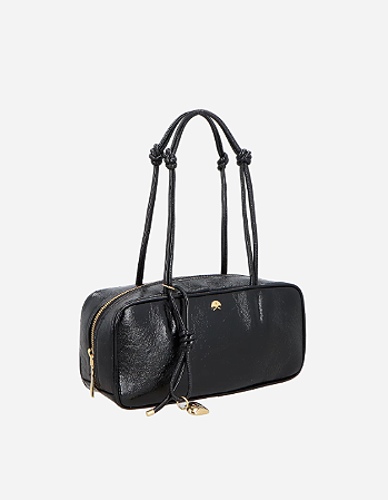 Bolsa Couro/ Verniz Show Preto/ Luiza Barcelos