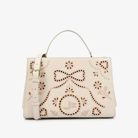 Bolsa Tote Off White Brulée Couro/ Jorge Bischoff