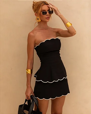 Top Tomara Que Caia Bicos Preto/ Murau