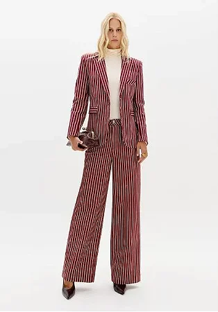 Calça Reta Estampada Alfaiataria