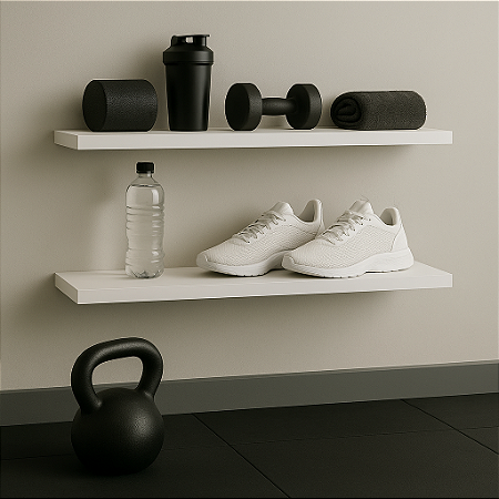 Prateleira 60x15 MDF Branca C/ Suporte Invisivel