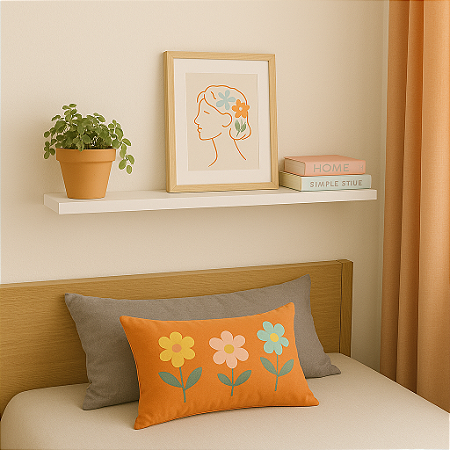 Prateleira 100x20 MDF Branca C/ Suporte Invisivel