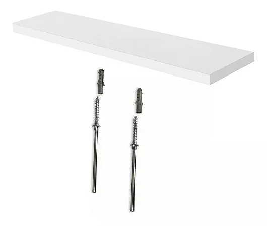 Prateleira 100x20 MDF Branca C/ Suporte Invisivel