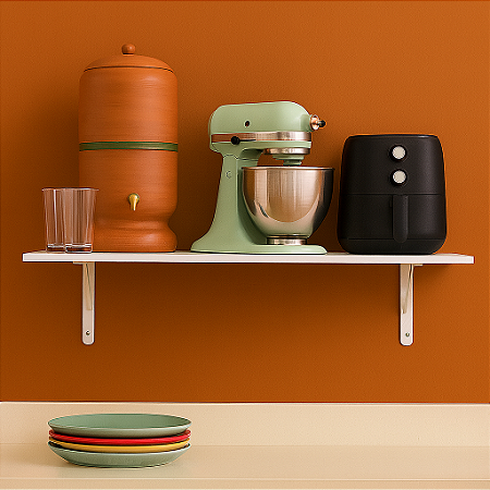 Prateleira Mdf 80cm X 30cm Branca C/ Mão Francesa