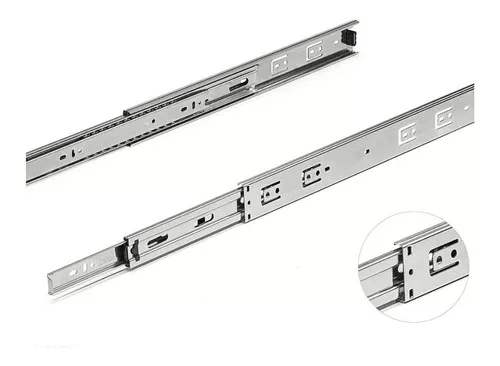 Corrediça Telescópico Light Gaveta Trilho  45cm 35kg - Par