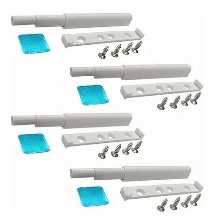 Kit 12 Pulsador Tip-on Fecho Toque Magnético Porta Gaveta Móveis