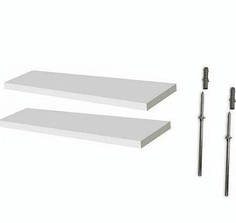Prateleira De Mdf Branca Fosca 80x20 Kit C/ 2 Und Flutuante