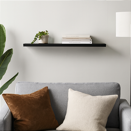 Prateleira Preta Mdf 120x20 Suporte Invisível - Decoração