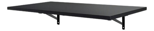 Kit 1 Prateleiras Preto Mdf 60x40 Mão Francesa - Decoração