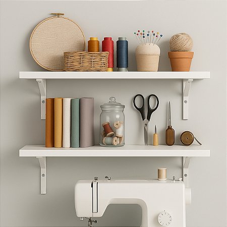 Kit 2 Prateleiras Mdf 60x25 Mão Francesa - Decoração