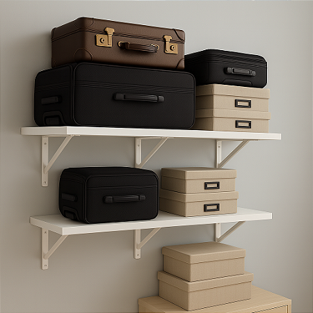 Kit 2 Prateleiras Decoração 100x25 Mdf Branca Mão Francesa