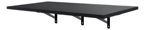 Kit 1 Prateleira Preta Mdf 120x25 Mão Francesa Decoração