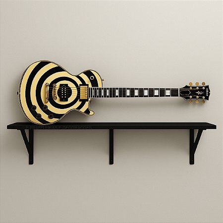 Kit 1 Prateleira Preta Mdf 150x25 Mão Francesa - Decoração