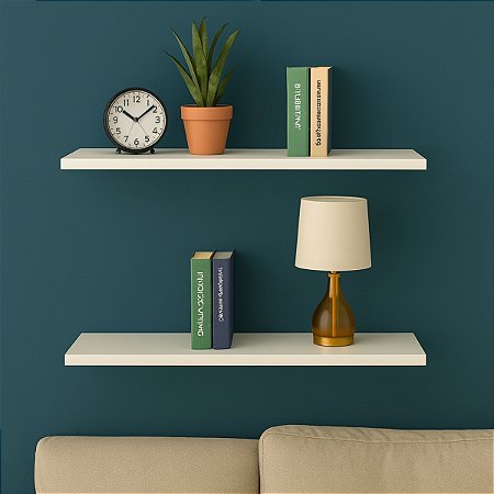 Prateleira De Mdf Branca Fosca 35x20 Kit C/ 2 Und Flutuante